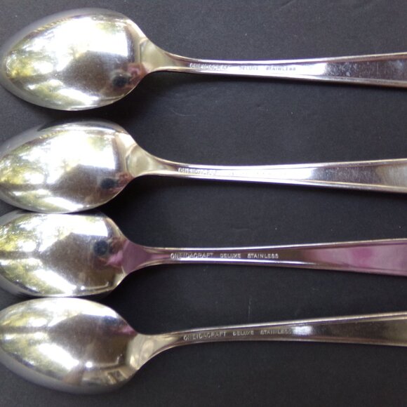 OneidaCraft Deluxe Stainless 4 Serving Spoons - Picture 8 of 9